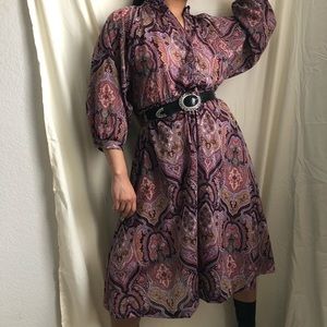 VINTAGE PAISLEY PRAIRIE STYLE DRESS